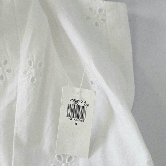 Old Navy Fit and Flare Smoked Midi Dress S White Eyelet NWT - Picture 8 of 8